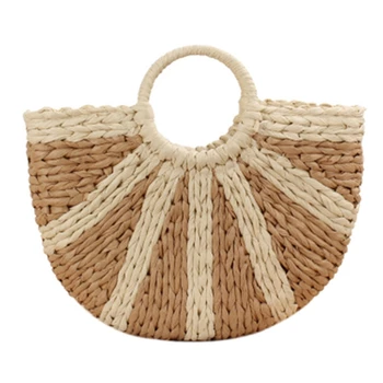 

Fashion One-Shoulder Straw Bag Mori Hand-Woven Bag Casual Wild Large-Capacity Beach Bag