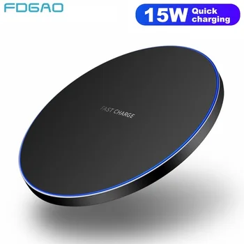 

FDGAO 15W Wireless Charger for iPhone 11 Pro X XS Max XR 8 Plus Wireless Fast Charging Pad Phone Charger for Samsung S9 S10 S20