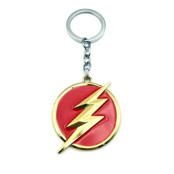 

10pcs Super Hero The Flash Keychain Zinc Alloy The Flash Logo Round Metal Key Pendants Men Key Chain Jewelry Wholesale