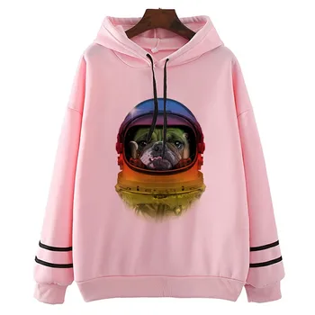

Astronaut Dog Hoodies Girl Hoodies Long Sleeve Harajuku StreetWear Unisex Hoodie