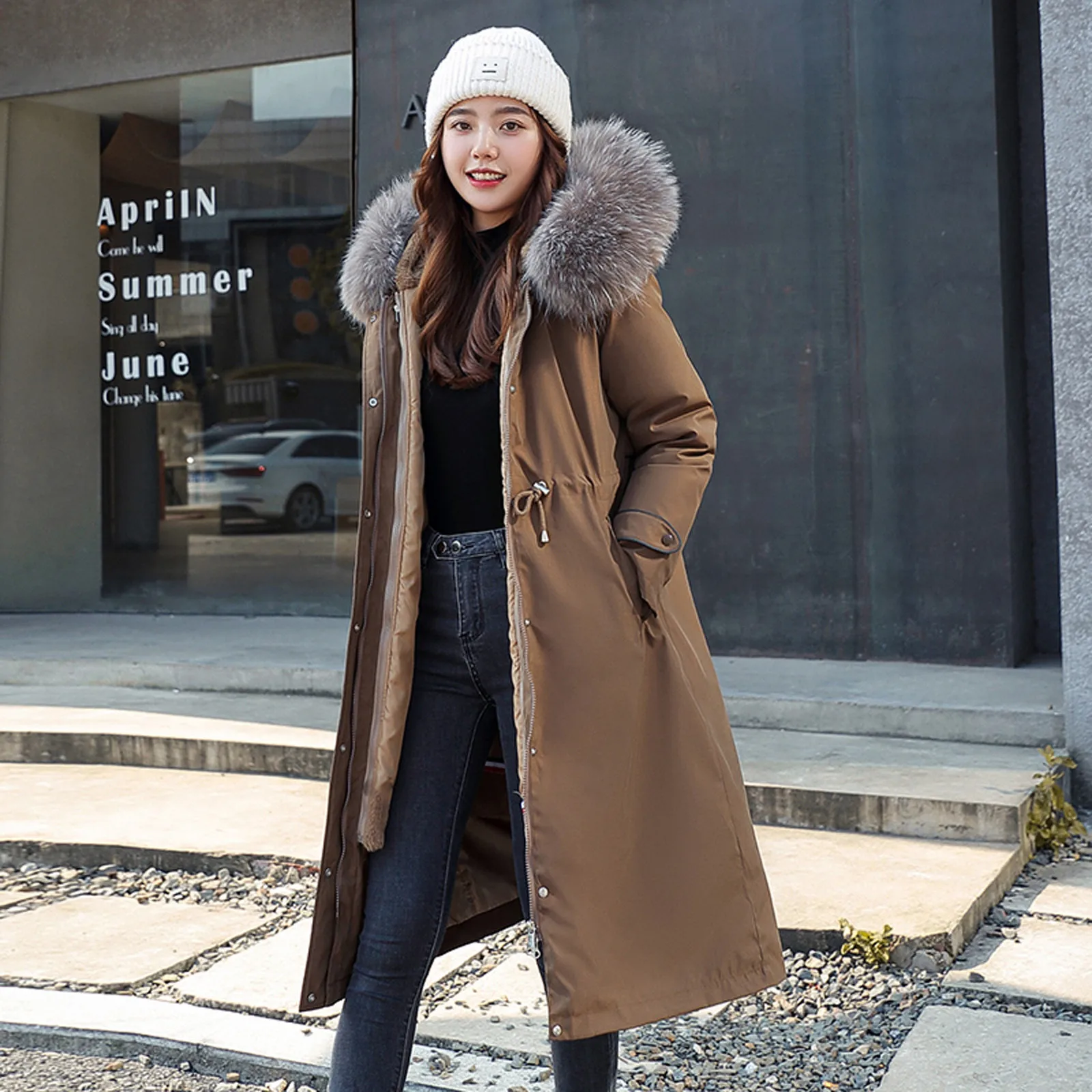 Mingla winter down coat with fur Clearance