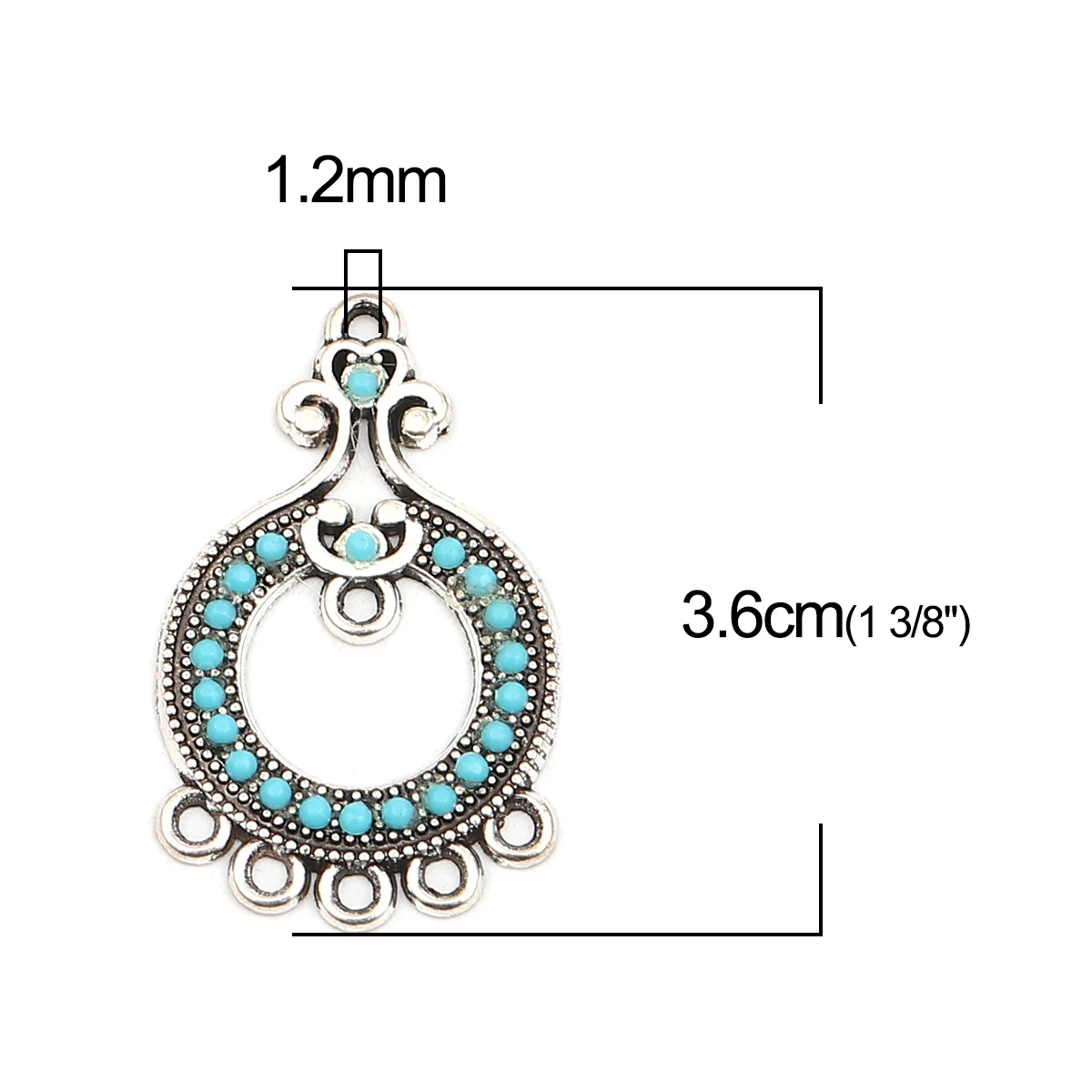 8 jahreszeiten Böhmischen Antique Silber Farbe Anschlüsse Unregelmäßigen Charms Blau Stein DIY Machen Ohrringe Metall Schmuck Erkenntnisse, 5-20PCs – Detail 19