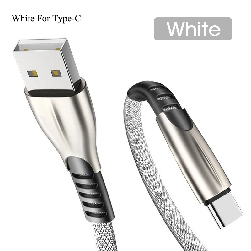 1 м 3A usb type C кабель Быстрая зарядка для samsung S10 S9 usb type-C Быстрая зарядка для Xiaomi mi9 type-C кабель для быстрой зарядки данных - Цвет: White