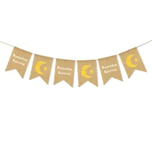 Европа и Америка для мусульманского праздника Рамадан вечерние украшения висячий флаг Рамадан карем Луна Звезда льняной ласточкин хвост флаг