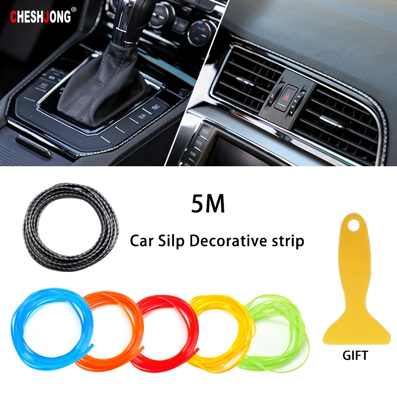 

5M Car Styling Interior Mouldings Trims Decoration DIY Strip Auto Insert Type Instrument Panel Decorative Line Car Body Sticker