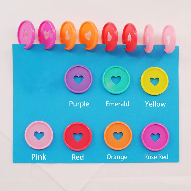 50/100 Pcs Heart Binding Rings Loose Leaf Binder Discs for Notebook 24mm Diy Happy Planner Disc Mushroom Binders Office Supplies