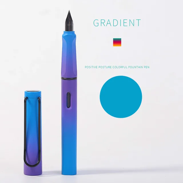 2021 New Fountain Pen Fashion Popular Plastic Colorful Classic Business Gift Ink Pens Nice Office Pen Gift Gradient Color 633