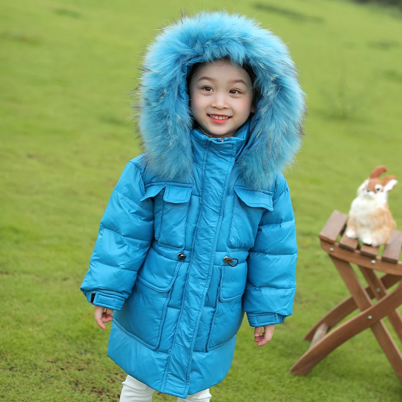 ネット販売済み フード付き幼児用アウターコート 冬用毛皮付きジャケット 女の子用フード付き本物のアライグマの毛皮の冬服 3 10歳 買い物代行 Sekkomon Jp