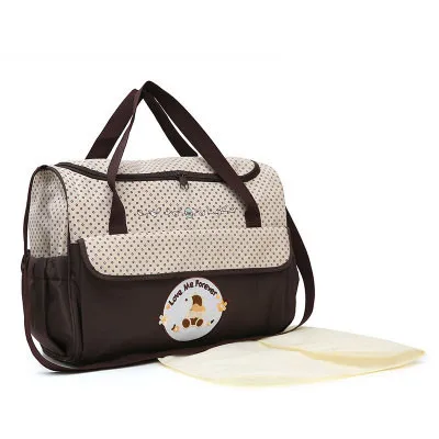 1pc big brown bag 5 шт./компл. мульти-functionbaby сумка из узорчатой ткани костюмы для мамы держатель для детской бутылочки мать мумия для беременных Сумки для подгузников наборы для ухода за кожей - Цвет: 1pc big brown bag