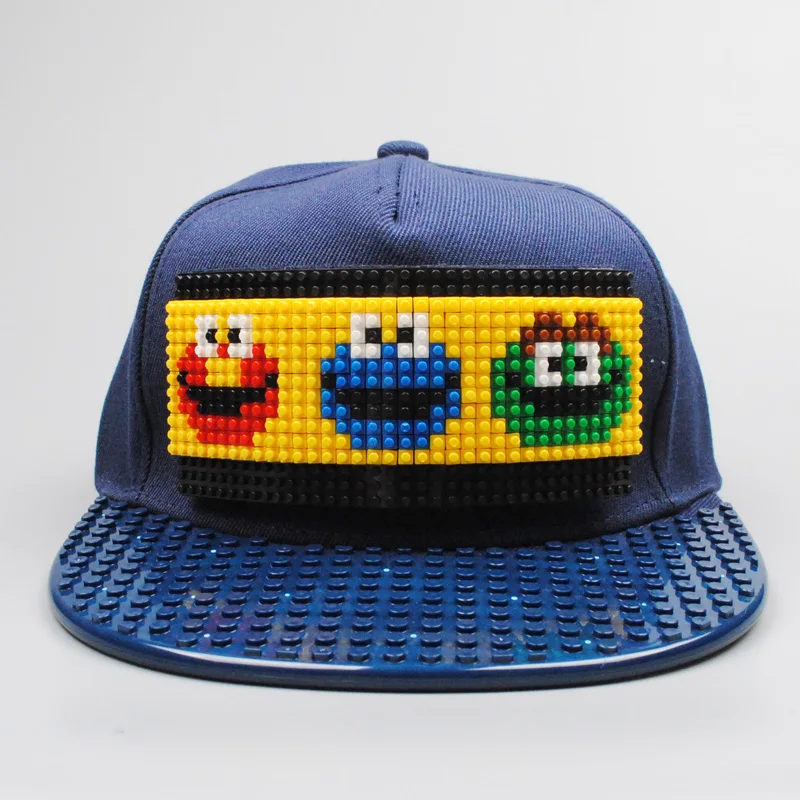 Street3 Новые головоломки игры блоки DIY лего бейсбольная шляпа Боб Марли пиксели супергерой папа шапки Snapback кепки для мужчин и женщин Съемный - Цвет: Street3