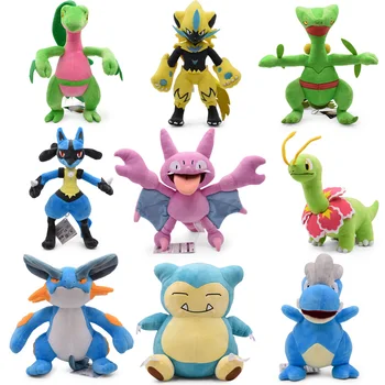 

25-40cm Bagon Buizel Cranidos Gligar Grovyle Heracross Lucario Meganium Quagsire Snorlax Zeraora plush doll Gift for kid