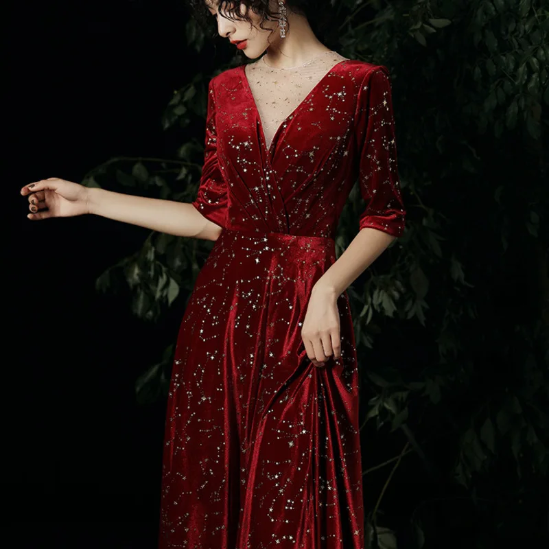 

Cocktail Dress Gengli Show Thin Female Temperament Of The New 2020 Long To Wear At Ordinary Times Annual Meeting Of Host Party