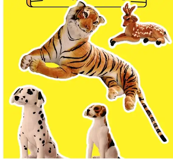 Simulación de tigre de perro muñeco caballo de peluche, animales, soporte para muñecos, perros, artículos de decoración postural|Peluches y muñecos de peluche| - AliExpress