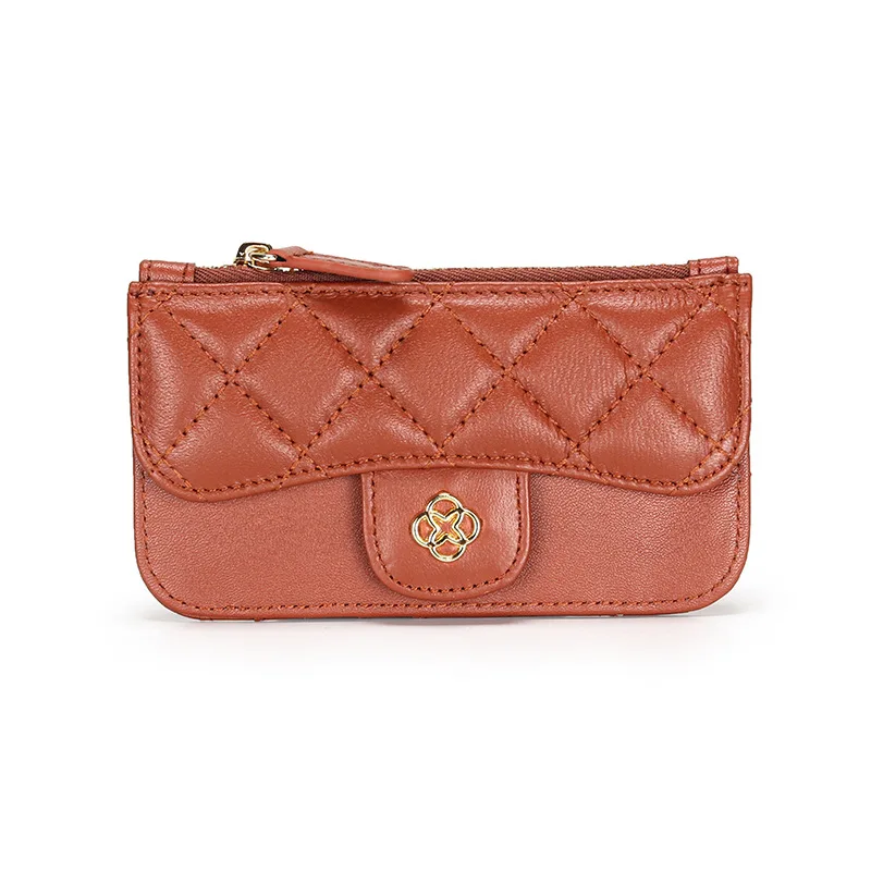 Billeteras cuero de oveja para mujer, con fragancia, monederos de cuero con cremallera, tarjetero multifunción para licencia de conducir, novedad|Monederos| - AliExpress