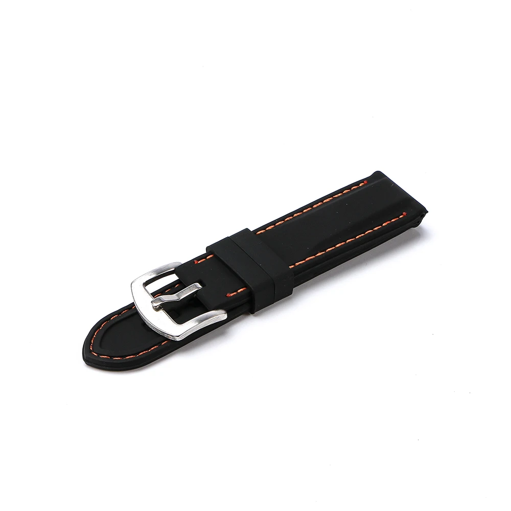 Universal Waterproof Silicone Sport Watch Band - Black Strap