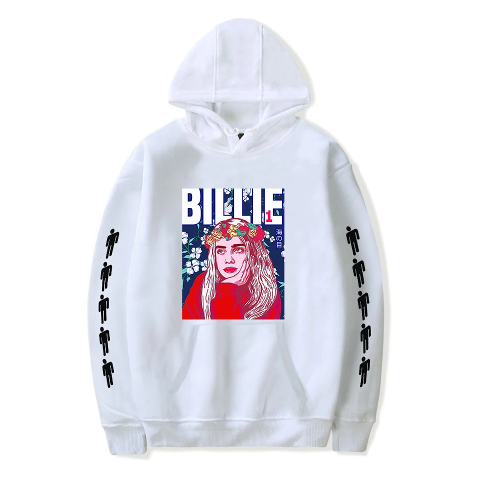 Толстовки Billie Eilish, толстовки для женщин и мужчин, модные Harajuku черные толстовки с капюшоном, Осенние повседневные пуловеры Billie Eilish для девочек