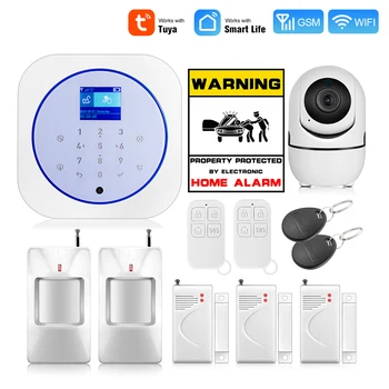 

Fuers 433MHz Wireless GSM WiFi Home Security Alarm System 1.8Inch Color Touch Keyboard Tuya APP Android IOS Control 11 Languages