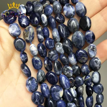 

8-10mm Irregular Natural Blue Sodalite Beads Stone Loose Spacer Beads For Jewelry Making DIY Bracelet Necklace Accessories 15''