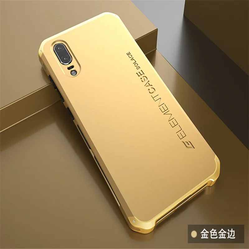 Для huawei p20 чехол Роскошный элемент телефонные чехлы с дизайнерским алюминием и ПК корпус для huawei P10 Plus mate 9 honorv 8 - Цвет: Gold gold