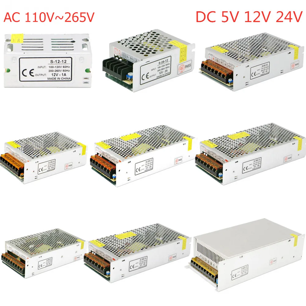 Switching Power Supply Lighting Transformer AC 110V-220V To DC 5V 12V 24V Power Converter Source LED Driver For CCTV LED Strip