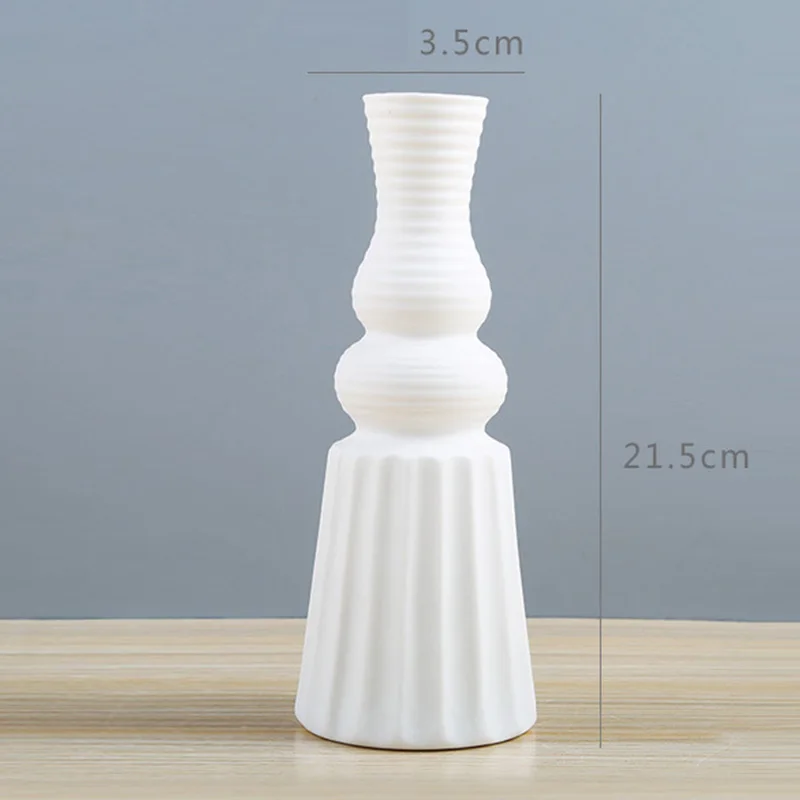 Современная оригами пластиковая фарфоровая ваза Европейская белая керамическая Цветочная композиция художественная Цветочная декоративная ваза домашний нордический Декор VC - Цвет: style 9