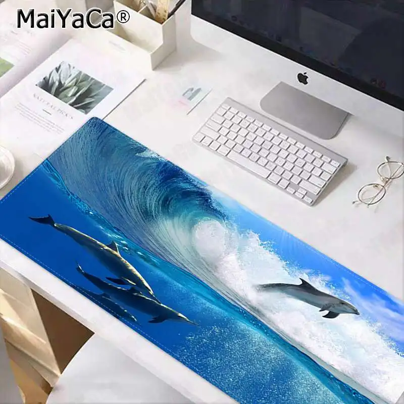 MaiYaCa, винтажный коврик для мыши с крутыми дельфинами под морем,, большой коврик для мыши, клавиатура, коврик