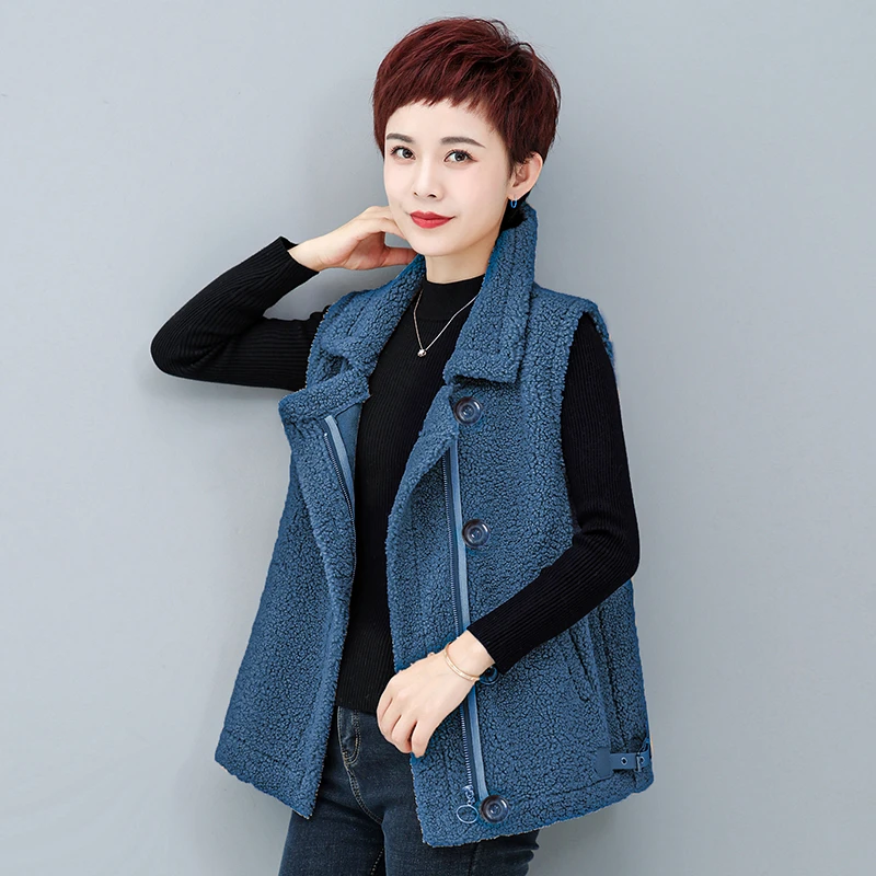 Autumn Short Vest Women Winter Thermal Waistcoat Warm Fleece Vest