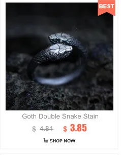 Goth Double Snake Stainless Steel Ring Gothic Reptile Jewelry