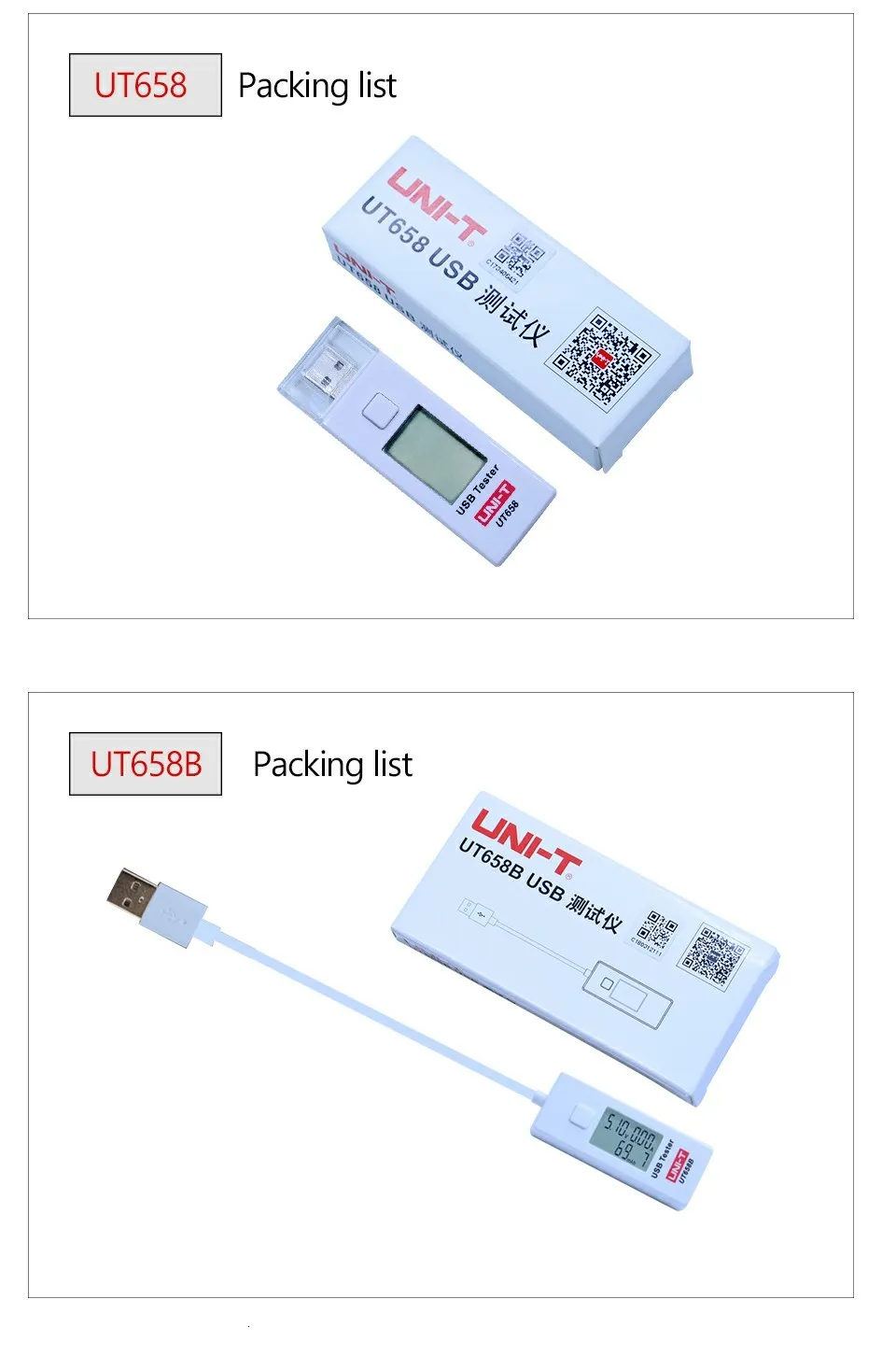 UNI-T UT658 UT658B USB Тестер Вольтметр Амперметр цифровой ЖК-монитор напряжения измеритель тока измеритель емкости 9 в 3 А с подсветкой
