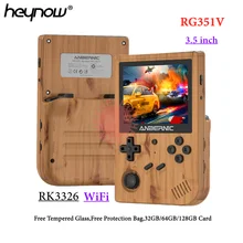 

HEYNOW Newest RG351V Retro Game Console RK3326 Handheld Game Player 3.5" Built in WiFi Games Emulators for PS1 N64 Linux