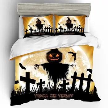

Halloween Kids Qualified Couple 3D King Size Bedding Set Bed Sheets and Pillowcases Bed Linen Cotton Home Textiles Bed Linen Set