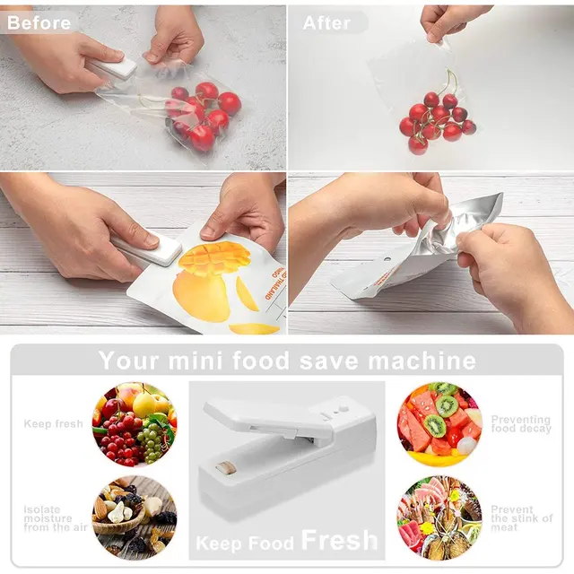 Usb Töltés Mini Tömítőgép Háztartási Snack Műanyag Csomagolózsák Hő Kis - Image 6