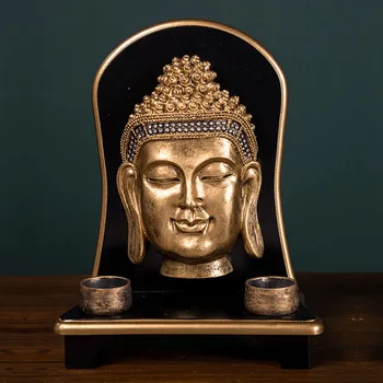 

Zen,vintage,Buddha Statue,decoration Creative,resin Crafts,Buddha Face,Buddha Head,candlestick,display,Thai Buddha