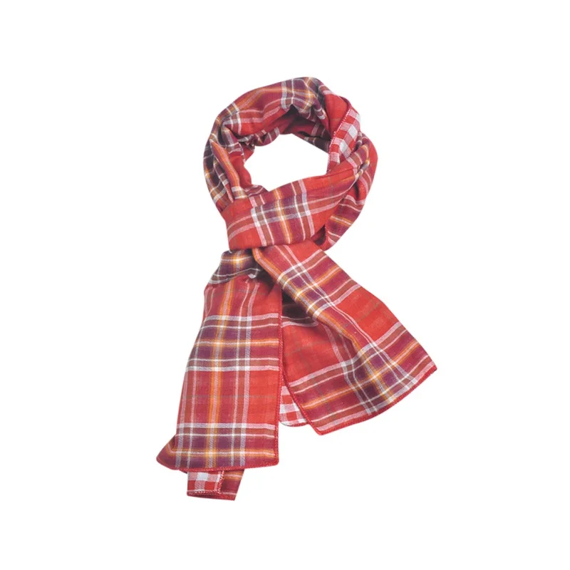 Осенне-зимний Повседневный модный детский клетчатый шарф с принтом, Детский Теплый шейный платок, детская одежда, аксессуары