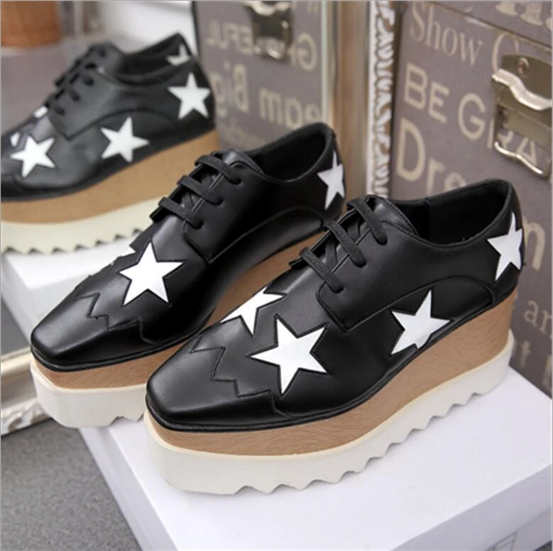 wholesale Lady star platform shoes high wedge platform single stella shoes  height Increasing strappy leather Stars Shoes online|Women's Pumps| -  AliExpress