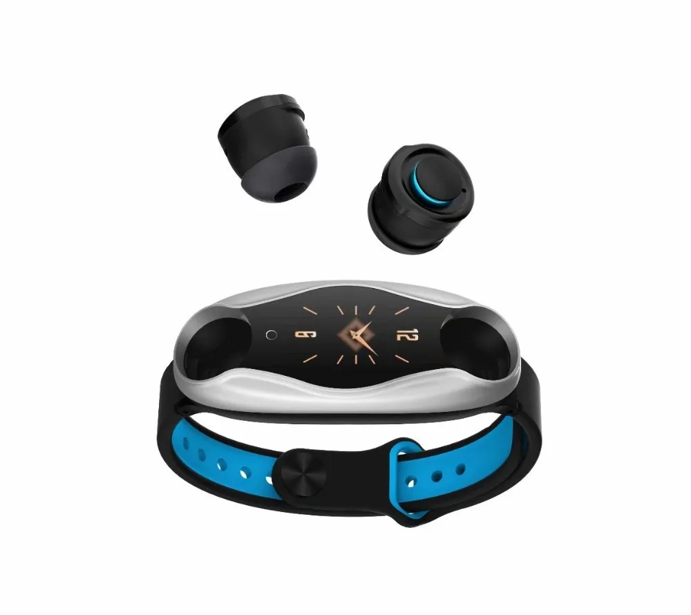 Фитнес-браслет Bluetooth 5,0 с беспроводными наушниками IP67 водонепроницаемые спортивные Смарт-часы для телефона Android IOS