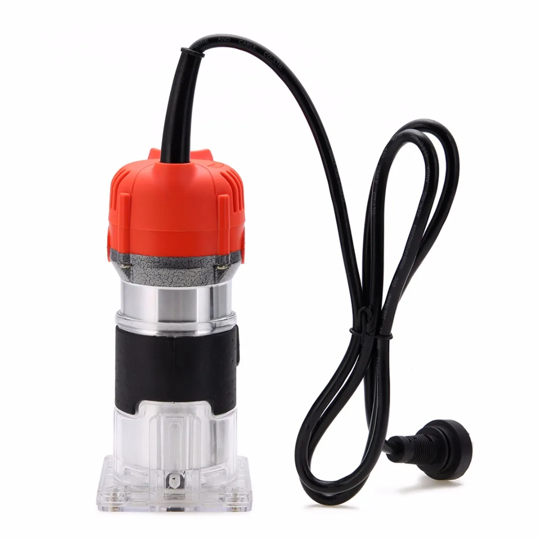 New 800W 220V Wood Trim Router 6.35mm Collect Diameter Electric Hand Trimmer Woodworking Laminate Palm Router Joiner Tool