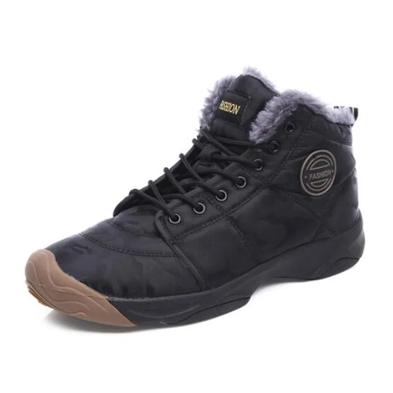 New men boots comfortable lightweight breathable warm casual wear-resistant non-slip sneaker design men fluffy boots - Цвет: 01