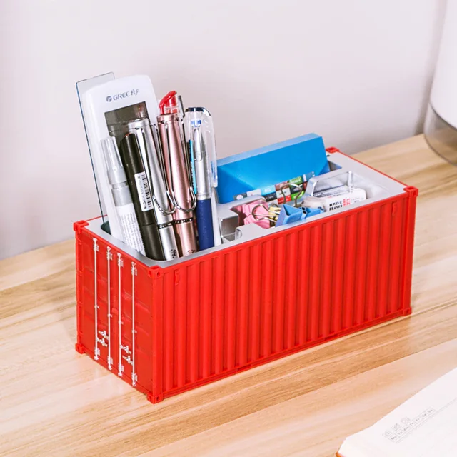 Simulation Shipping Container Model  20ft Mini Toys Logistics Container MultiFunction Pen Holder Office Must be Gift Custom LOGO Red Custom made