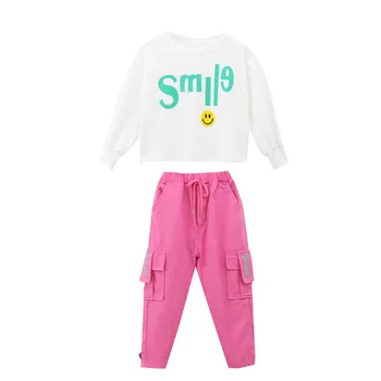

ZWY452 Girls Suit Autumn 2020 New Korean Version of The Big Children's Tide Clothing Children's Suits Set Two-piece Fashion