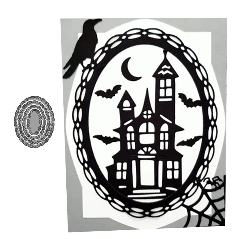 

Oval Lcae Frame DIY Metal Cutting Dies for Scrapbooking Dies Cut Stencils Making Album Paper Cards Template Crafts Decor