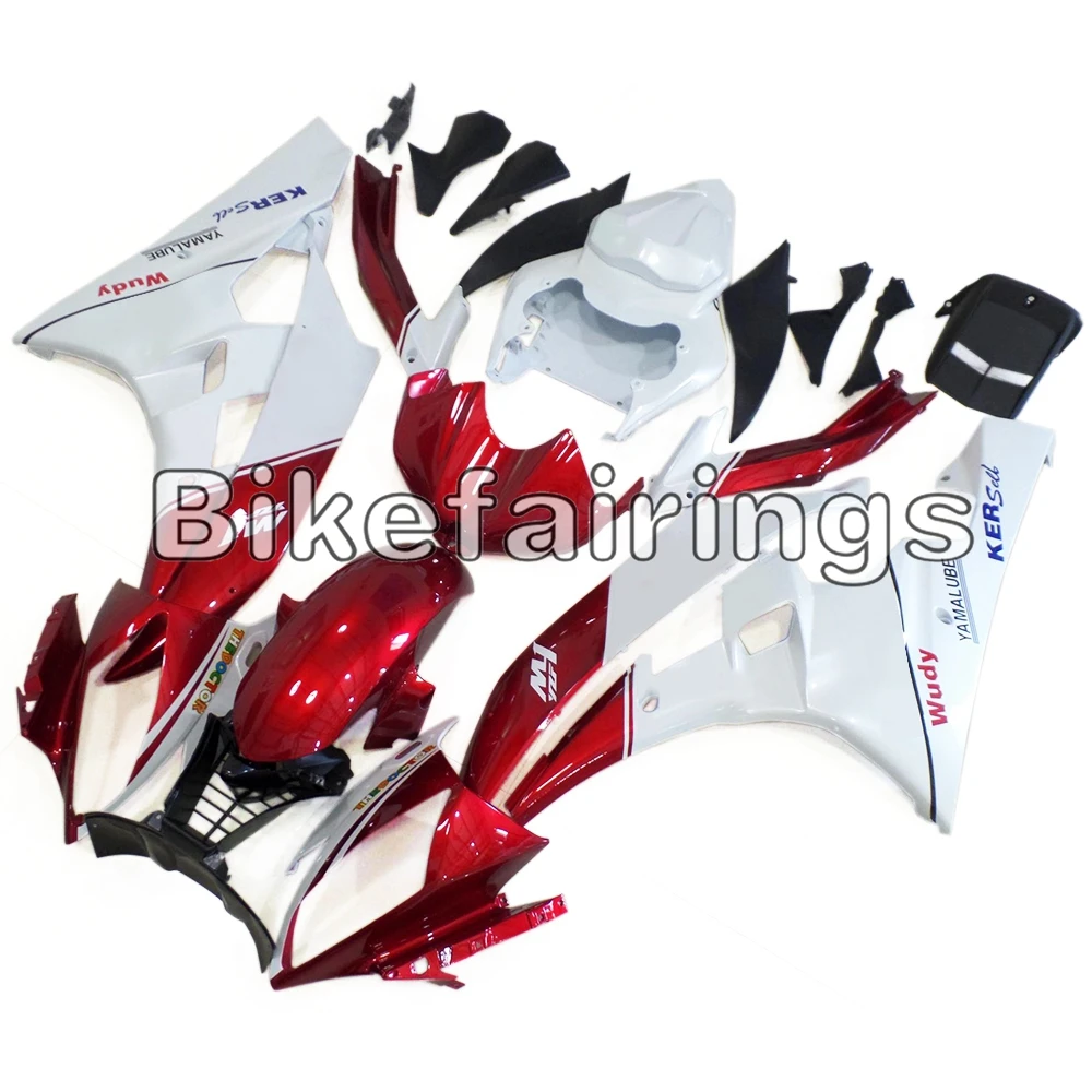 Motorcycle Covers For Yamaha YZF-600 R6 2006 2007 06 07 ABS Injection Plastic Cowlings Candy Red and White Panels | Автомобили и