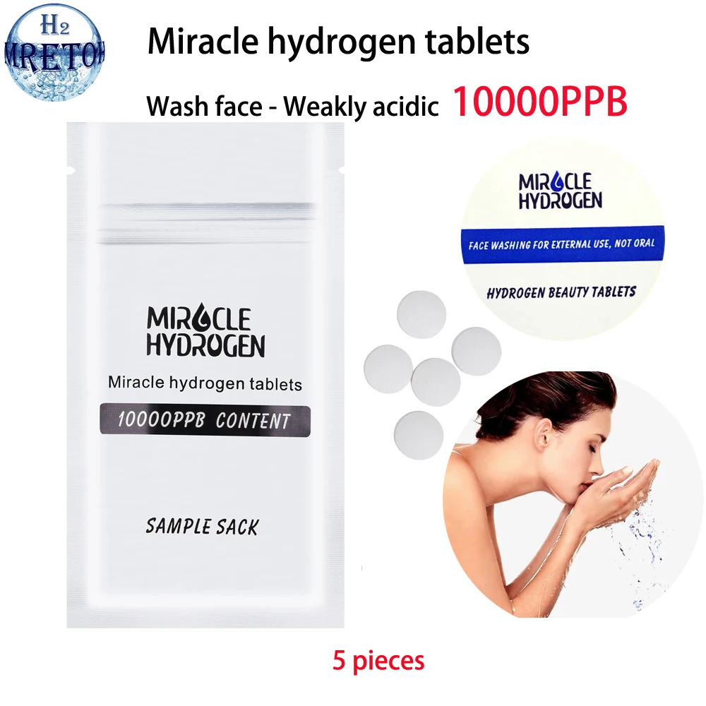 

Wash face Miracle hydrogen water tablets 10000PPB Weakly acidic Enhance skin anti-oxidation and aging Trial Pack 5 pieces