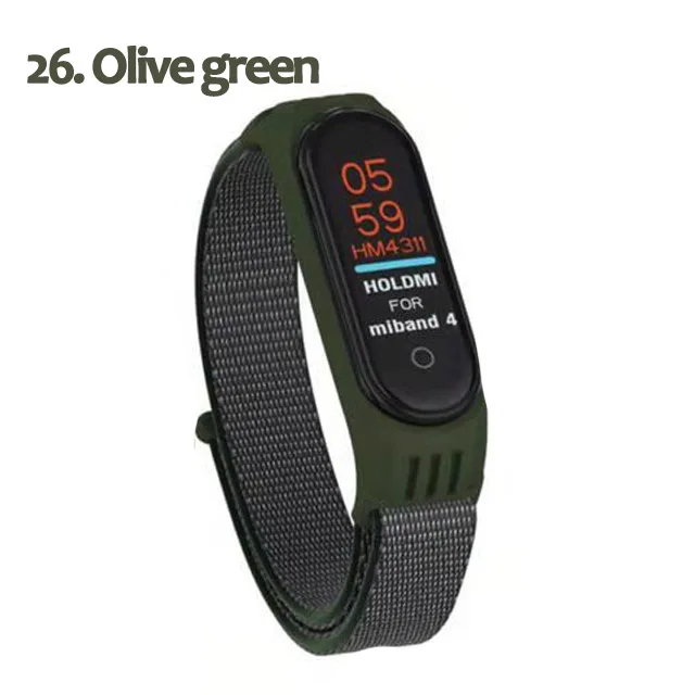 Нейлоновый ремешок для xiaomi mi band 4 ремешок браслет NFC умные часы замена xiaomi mi band 3 цветной Ремешок Браслет против потери - Цвет ремешка: 26