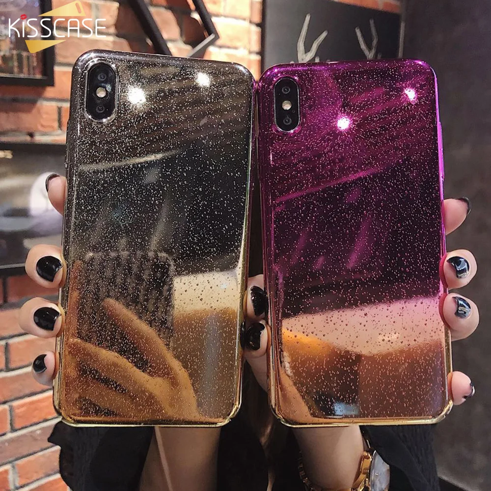KISSCASE лазерный цветной чехол для телефона iPhone XR 7 8 6 S Plus принципиально дождевыми