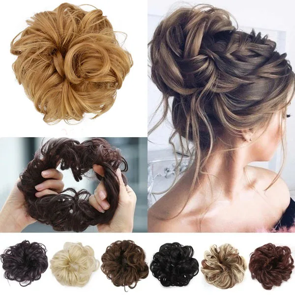 

1PC women's fashion Hair Bands Synthetic Hair Rope Hair Accessories Hair Elastic Scrunchie hair rope 38 Colors headwear
