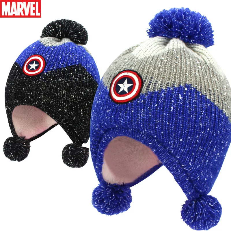 

Original Disney 2020 New Winter Children's Hat Boy Knitted Hat Baby Autumn Winter Plush Warm Ear Cap Boy Wool Hat