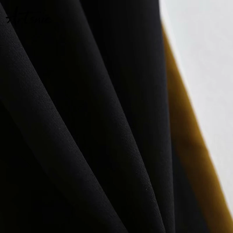 Artsnie полосатые черные повседневные штаны-шаровары для женщин осень уличная одежда с эластичной Высокой Талией Спортивные Брюки с карманами mujer