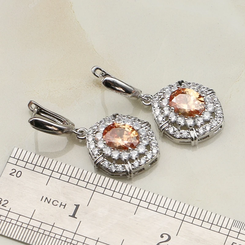 4 шт. комплект из колье серёг и кольца серебра 925 пробы|jewelry sets for women|silver jewelry setjewelry |