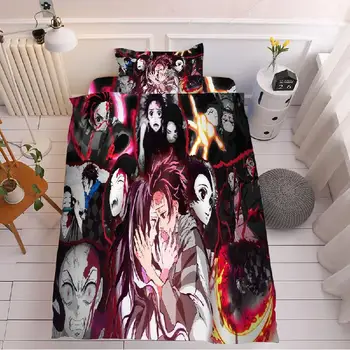 

Devil's Blade Anime Home Textile Pillow Case Demon Slayer Kimetsu No Yaiba Pillowcase Duvet Cover Set Home Decoration Bedding